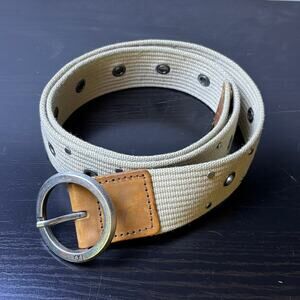 Vintage Y2K, Calvin Klein beach low rise belt tan silver eyelet Cali Girl Medium